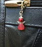 Beaded Angel Bag Charm Zip Pull in Red - Image 3