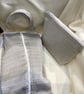 Travel set, silver grey, shoe or hairdryer bag and toiletry bag