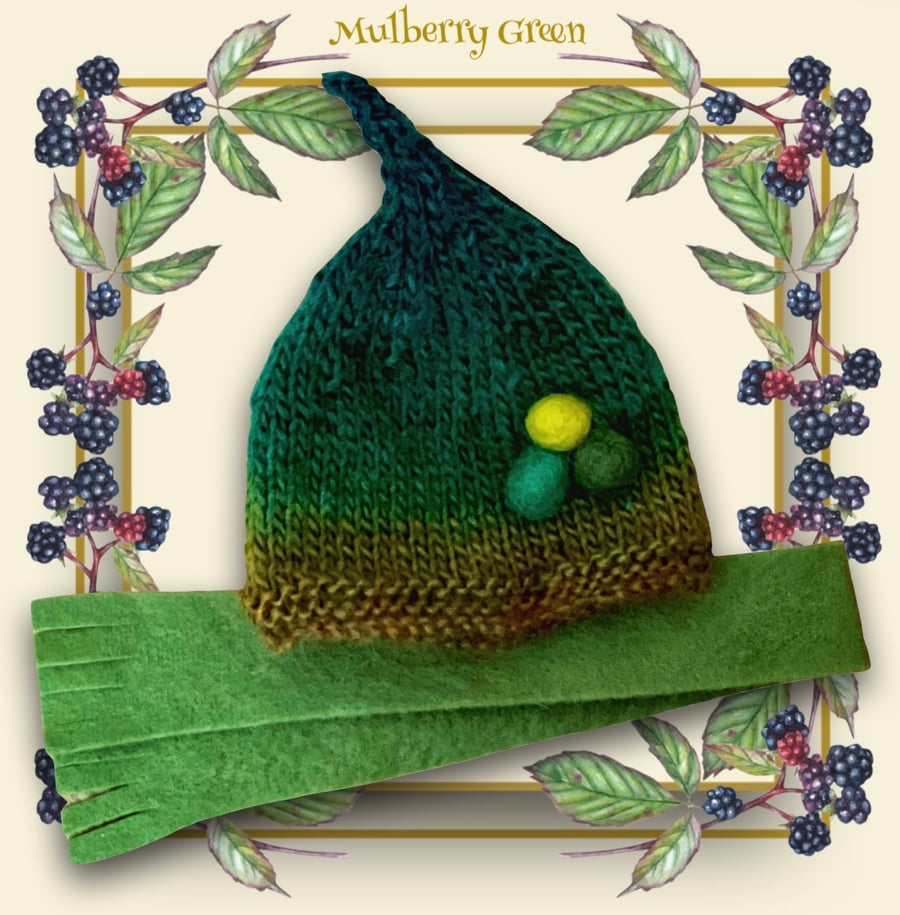 Green Shaded Hat and Scarf Set