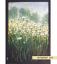 A Patch of Oxeye Daisies original oil pastel painting, floral landscape wall art - Image 1