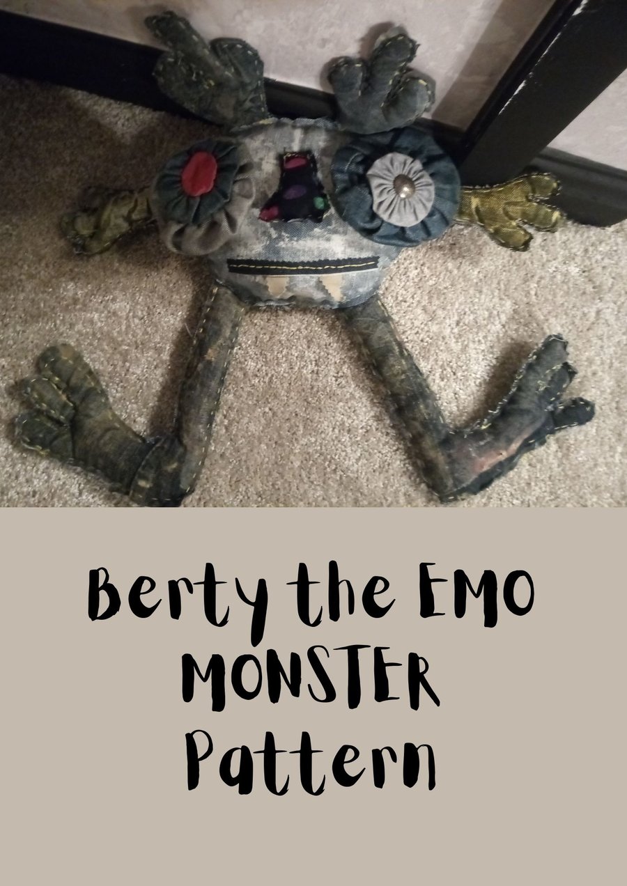 Soft Toy Pattern Emo Monster