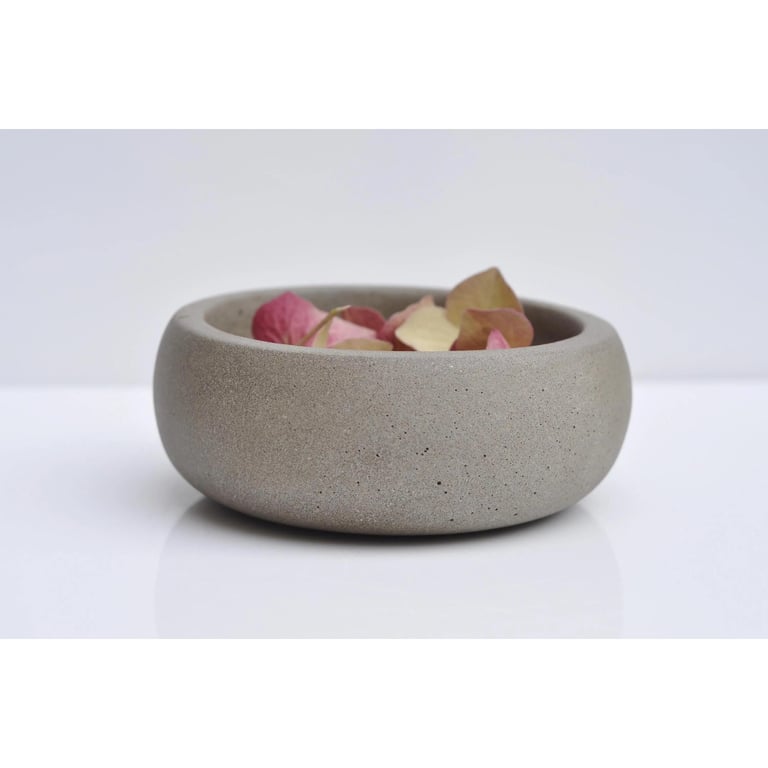 Handmade Concrete Trinket Dish: Little Grey rustic Jewelry and Coin Bowl