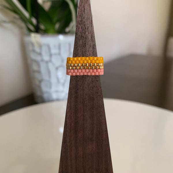 Colourful beaded ring