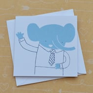 Elephant - Tiny Hand Screen Printed Card