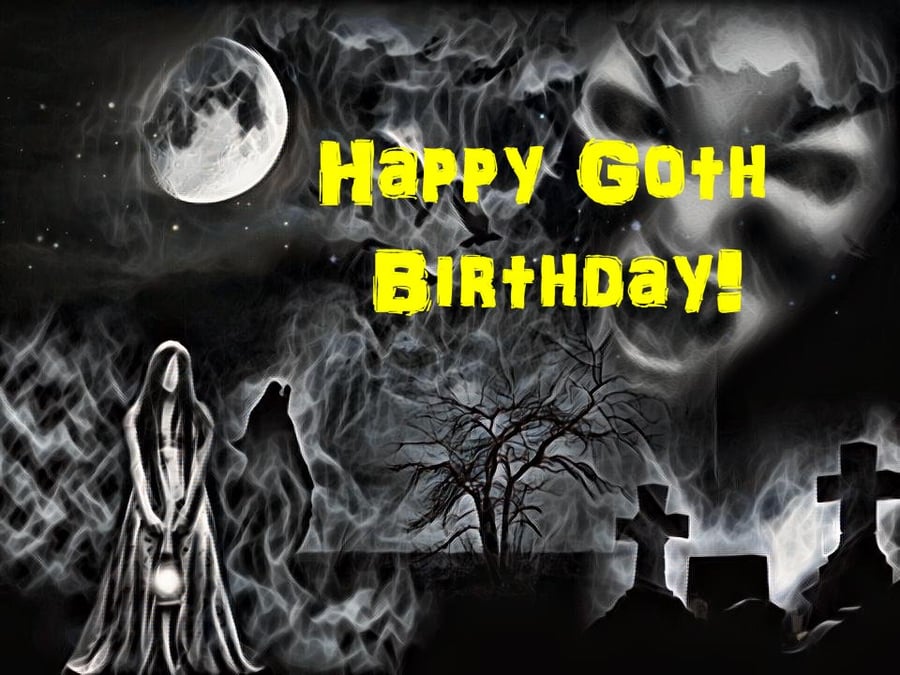 Happy Goth Birthday A5 Card 