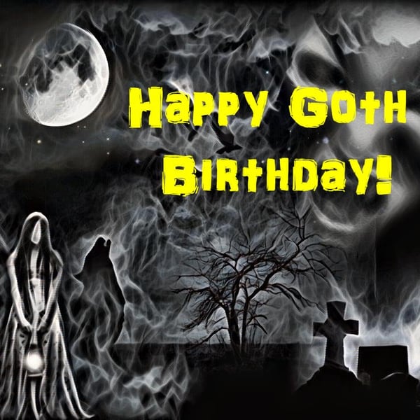 Happy Goth Birthday A5 Card 