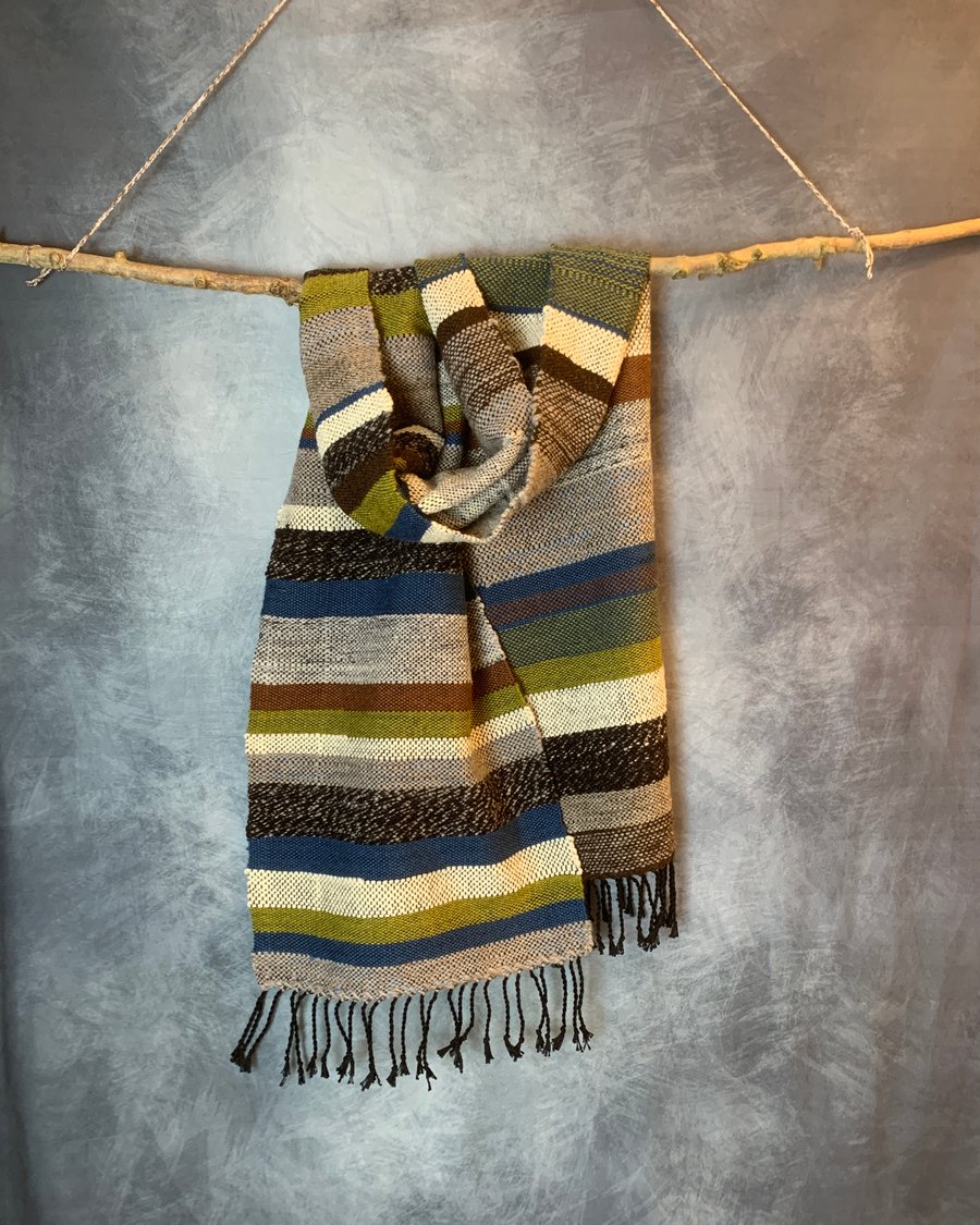 Strata, all natural yarn, oversize scarf, throw, shawl, wrap