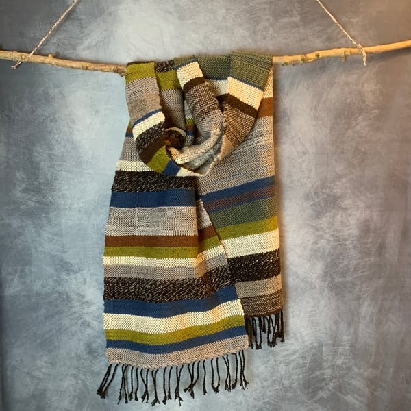 Strata, all natural yarn, oversize scarf, throw, shawl, wrap