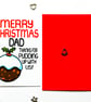 Funny Cute Christmas Card For Dad, Xmas Pudding Card From Kids - Image 2