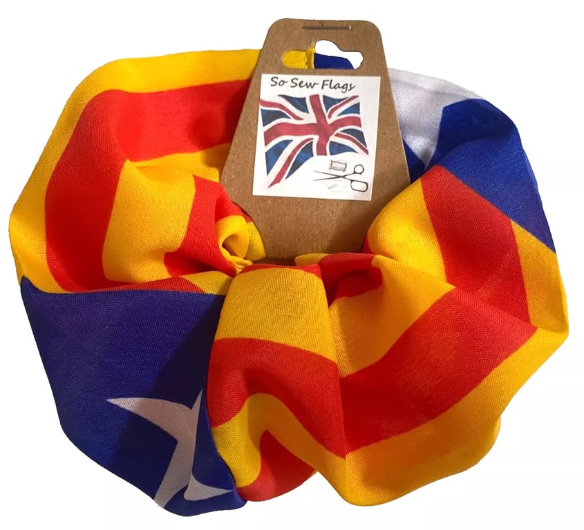 Catalan Independence Flag Hair Scrunchie Scrunchies Accessory Band Elastic