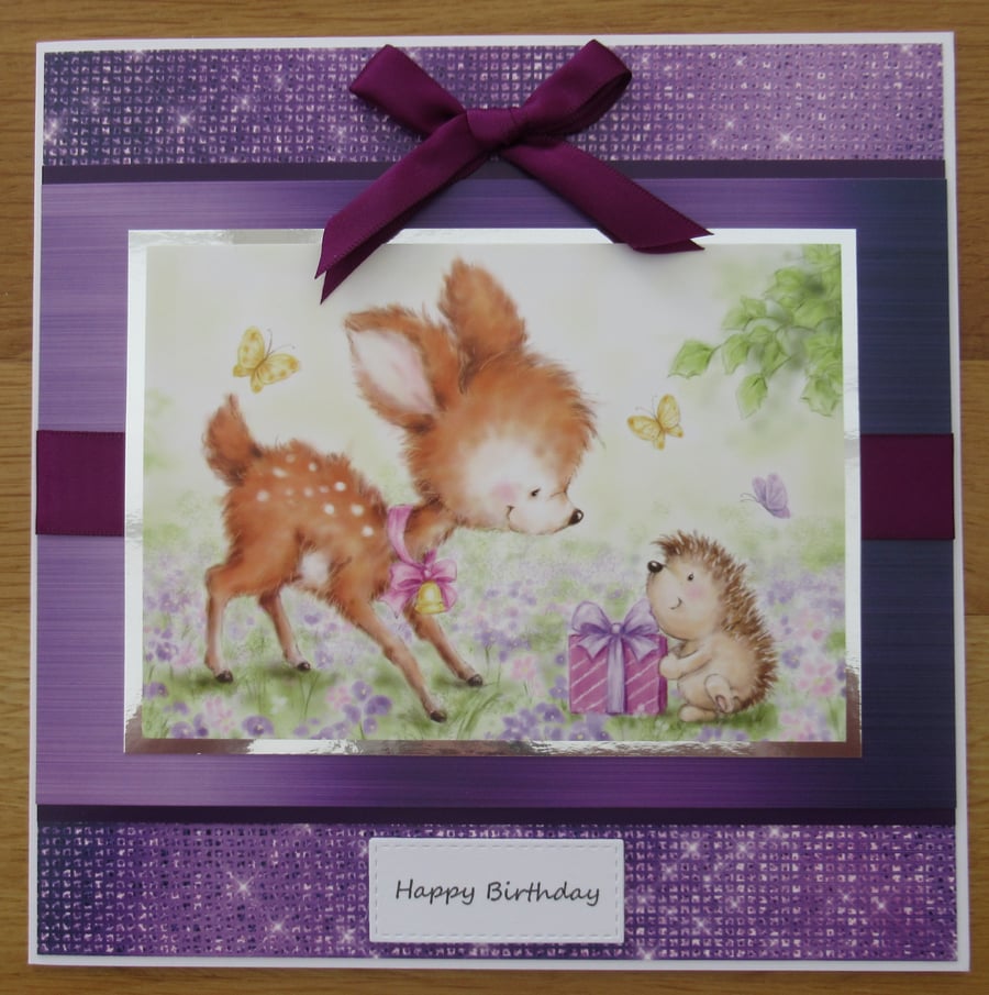Deer & Hedgehog - 8x8" Birthday Card