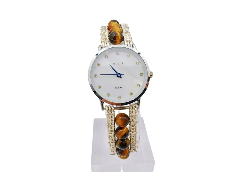 Watches for women tiger eye stone Bracelet Watch Beaded Wrist Watch Personalized