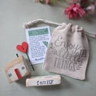 Little Wooden Handmade House and Base in a Bag - family