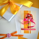 Yellow floral birthday card for her retro style keepsake gift for mum