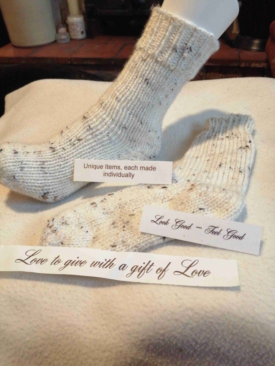 Socks Aran Tweed lovely ladies all sizes in chunky knit luxury gift 