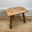 Solid oak wooden stool