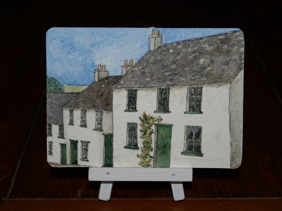 ACEO Original Terraced Cottages