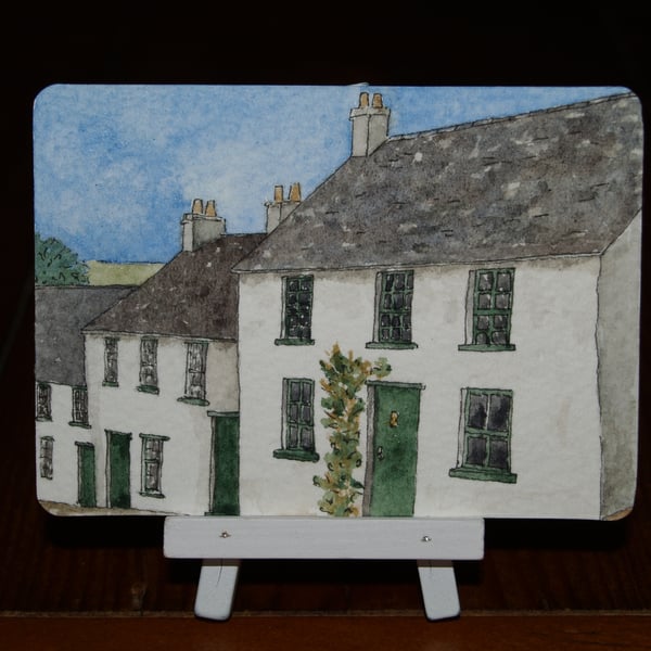 ACEO Original Terraced Cottages
