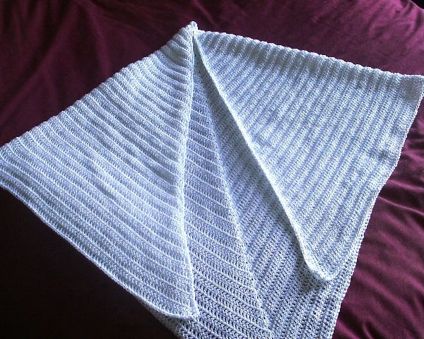 White crochet shawl