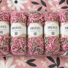 Dejavu Pink Green Cream Multicoloured Yarn Bundle 500g Knitting Crochet