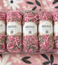 Dejavu Pink Green Cream Multicoloured Yarn Bundle 500g Knitting Crochet