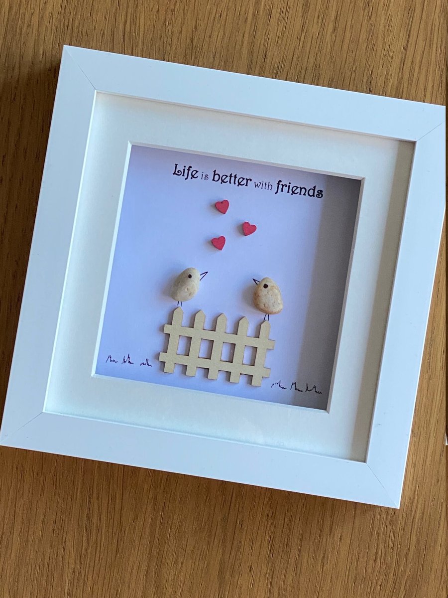 Personalised Best Friends Pebble Frame, Friendship Gift, Besties Gift, Handmade 
