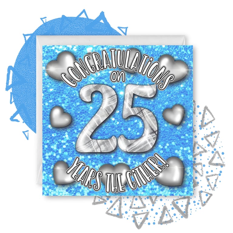 Doric 25th Silver Wedding Anniversary Card