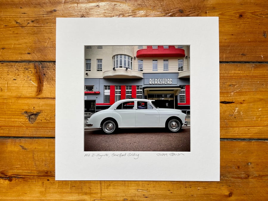 ‘MG Z-Magnette at the Beresford’ Signed Mounted Print 30 x 30cm FREE DELIVERY