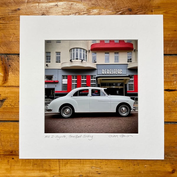 ‘MG Z-Magnette at the Beresford’ Signed Mounted Print 30 x 30cm FREE DELIVERY