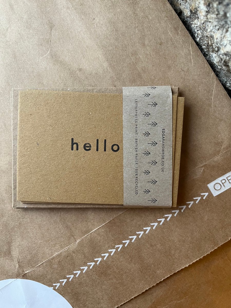 10 Notelets. Hello. Little Blank Cards & Envelopes. Letterpress Printed. 