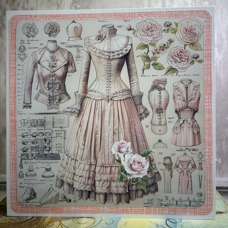 Greeting Card - Vintage Ladies Fashion by Carolee Crafts C227