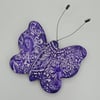   Purple butterfly embossed clay fridge magnet