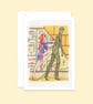 Egyptian Mummy Greeting Card: Hand Drawn Comic Horror Illustration (502) - Image 1