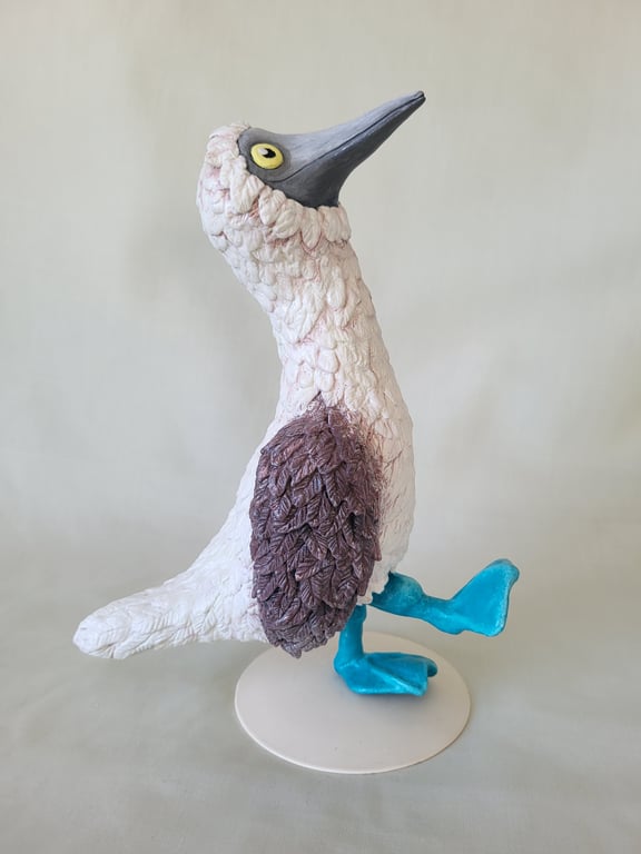Blue footed Booby polymer clay sculpture