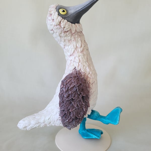 Blue footed Booby polymer clay sculpture