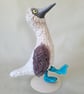 Blue footed Booby polymer clay sculpture