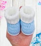 Blue crochet plush bunny soft toy, or bunny and boots set. UKCA tested. - Image 9