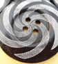 6cm Raised Edge  Dark Brown Patterned Large Wood  Buttons SPIRAL pattern - Image 4