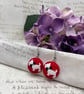 Westie fabric button festive dangle earrings gifts for dog lovers - Image 1