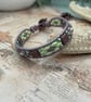 Bracelet ,Pretty lilac beaded leather wrap adjustable boho bracelet  - Image 7