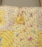  Handbag, small tote, shades of yellow, hand embroidered  - Image 3