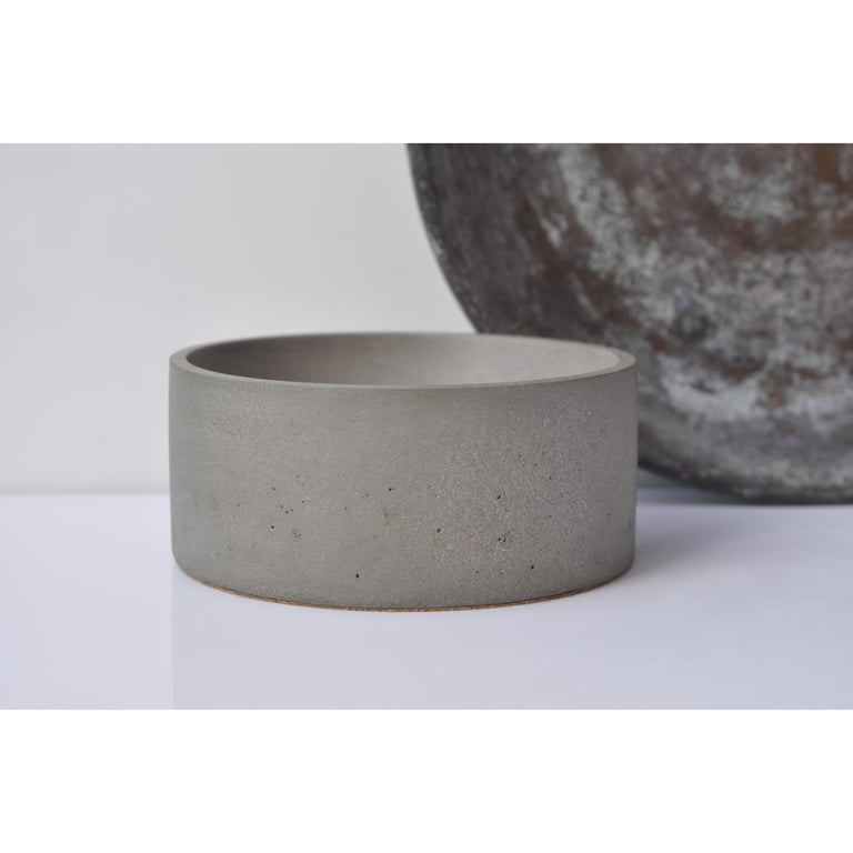 Medium Concrete Bowl: NEW Handmade Minimalist Cylinder Key & Jewelry Dish Sage G