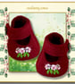 Burgundy Flowered Shoes