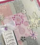 Birthday card - large size romantic paper collage bee design - Image 2
