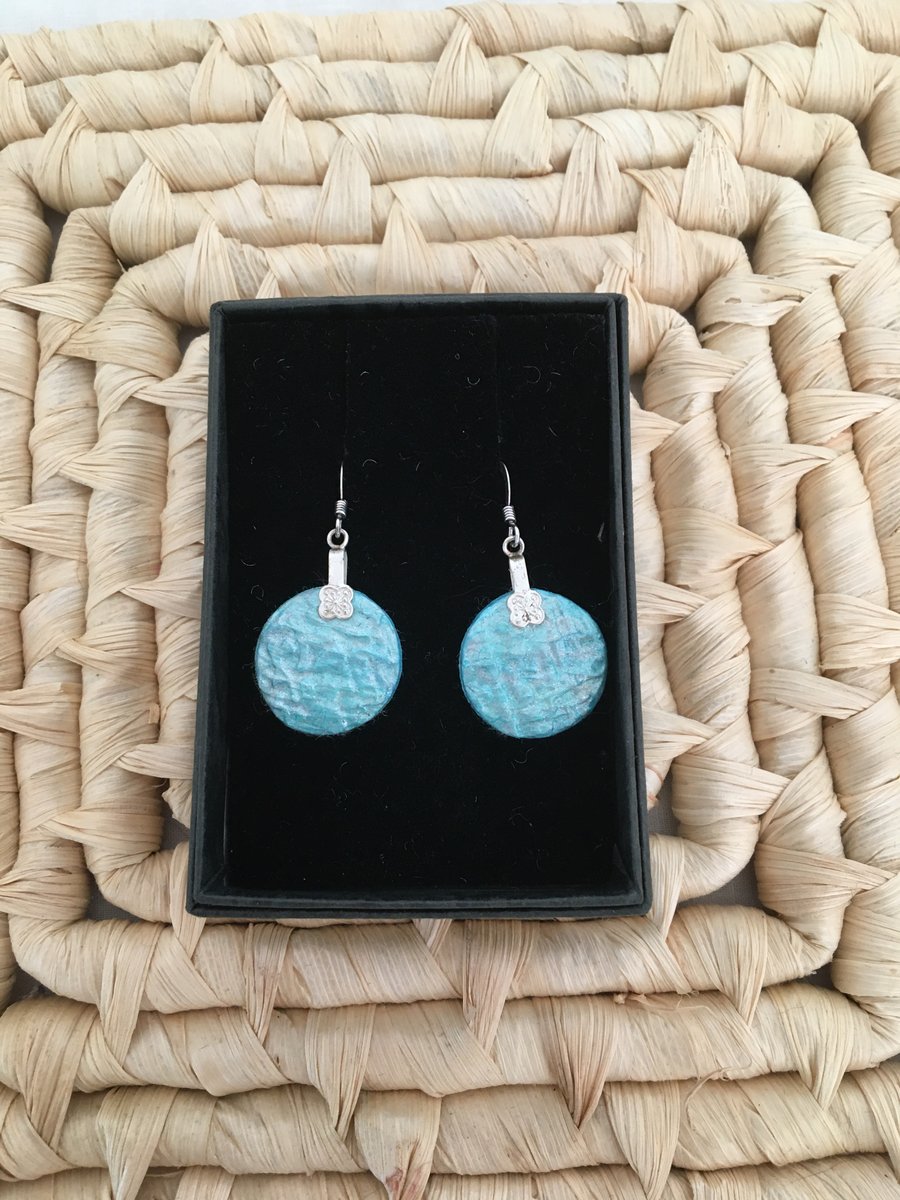 Round Mint Drop Earrings
