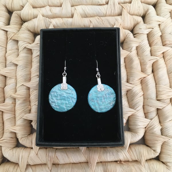 Round Mint Drop Earrings