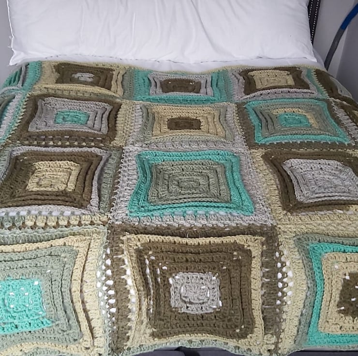 Hypnotic Tile Crochet Blanket Yorkshire Meadow Folksy