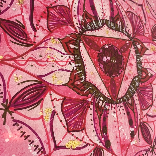 Healing the Divine Feminine Mandala Print pink 