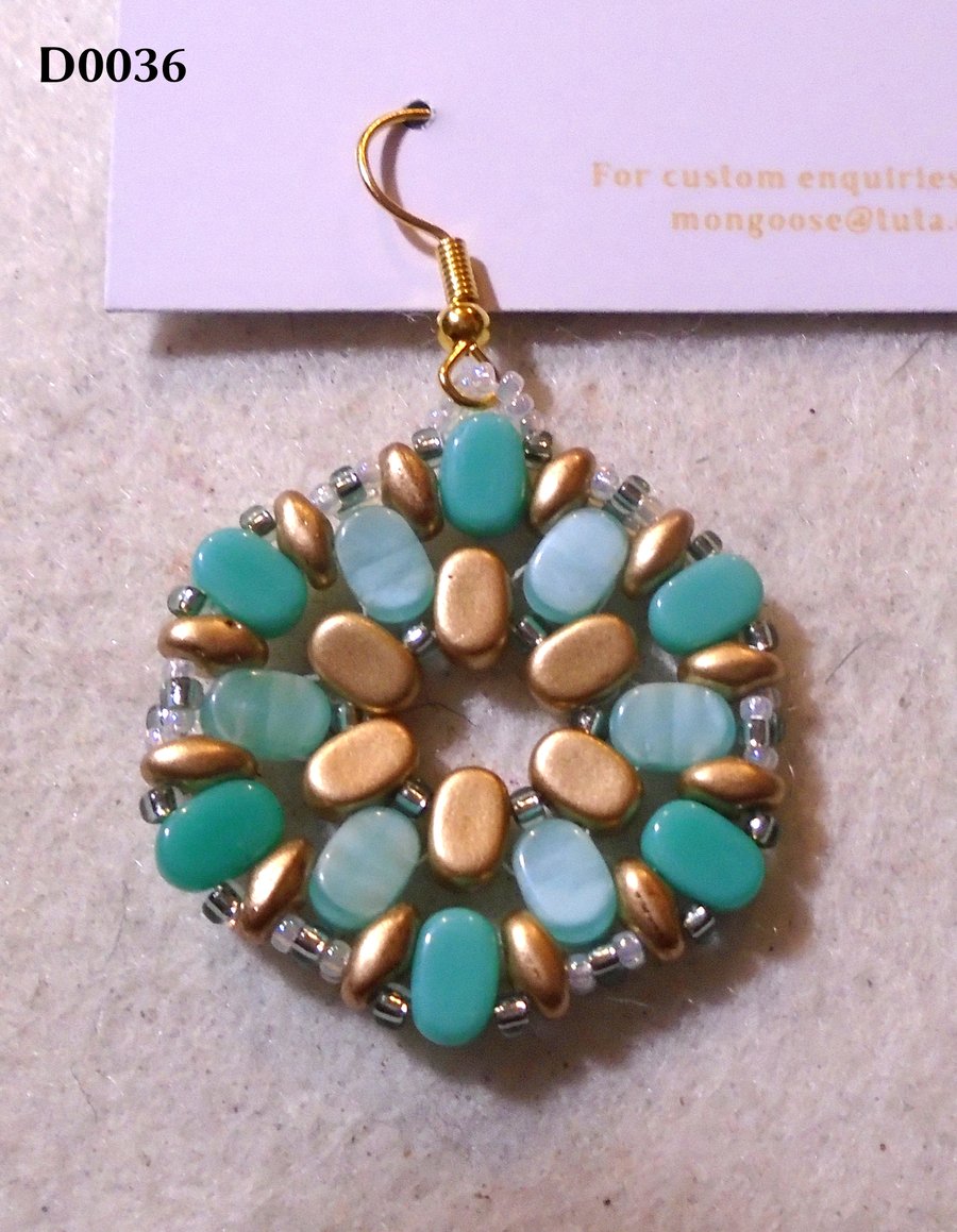 Hexagonal bead earrings (customisable)