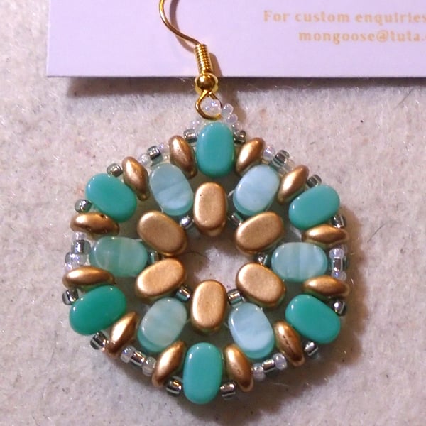 Hexagonal bead earrings (customisable)
